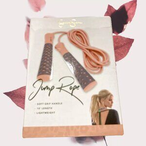 Jessica Simpson Vinyl Jump Rope Soft Grip Foam Handle 10 Length Lightweight Pink